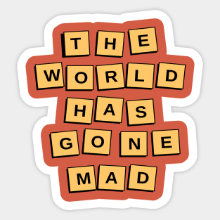 Mad World Text Pop Art Sticker